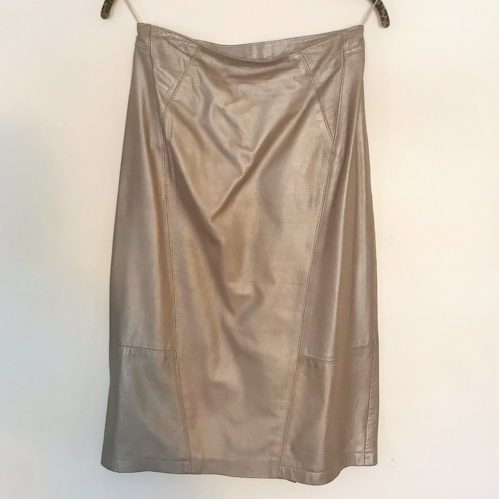 NWT vintage BEGEDOR Italia gold leather skirt